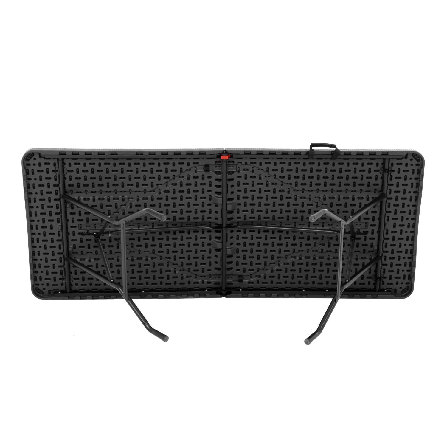 VESTIAMO CASA GIARDINO - Tavolo da giardino Richiudibile Grigio con finitura effetto Rattan - h74x180x74 cm